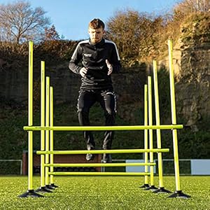 Adjustable Height Hurdle Set 4ft & 5ft | Track & Field Workout Trainer Kit | Soccer & Football Training Equipment | Athletic Equipment for Speed & Agility Training