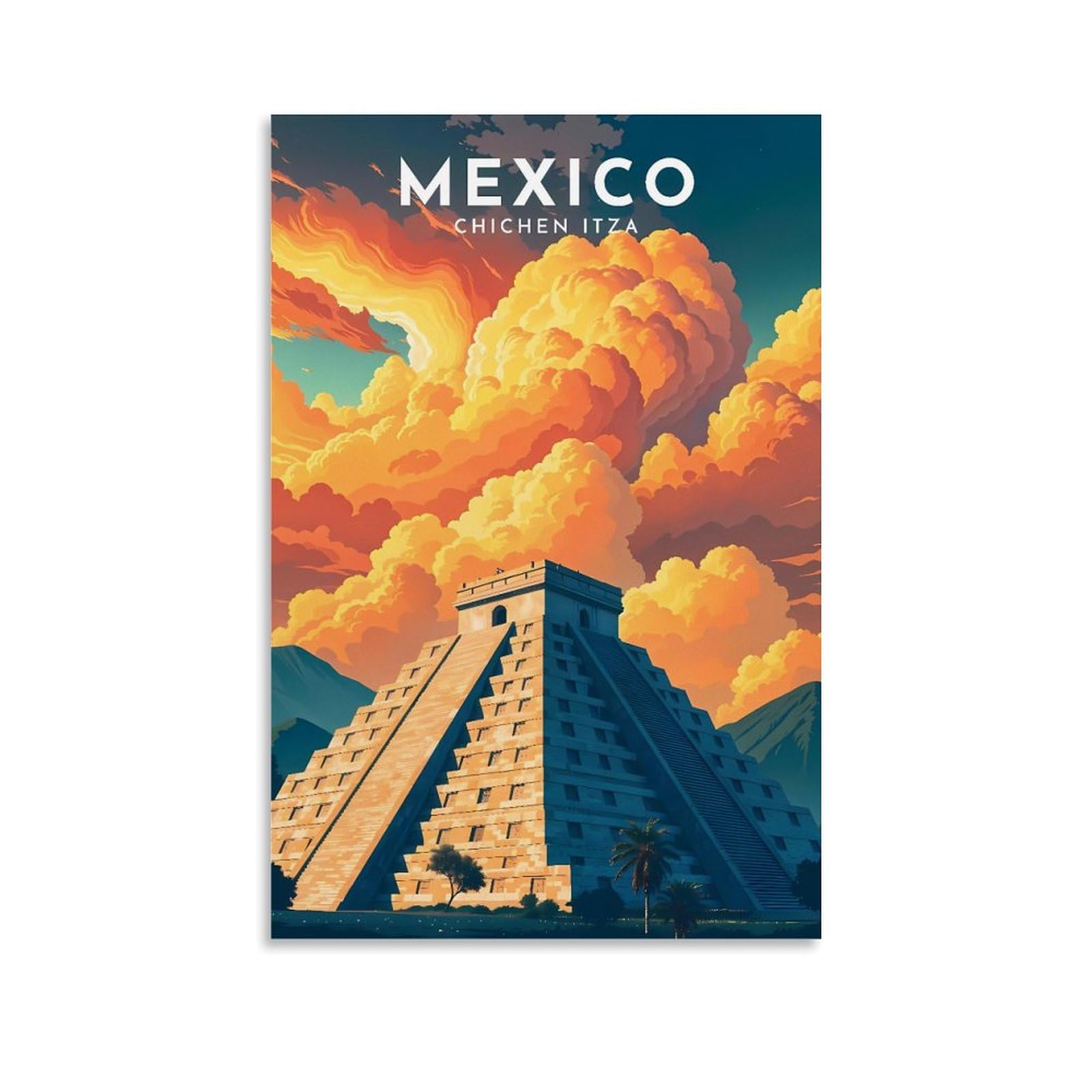 EZMLFA 5D Diamond Painting Kits for Adults,Mexico Chichen Itza Diamond Art Kits for Beginners,Full Drill Diamonds Gem Art for Home Wall Decor Gift 30x40cm