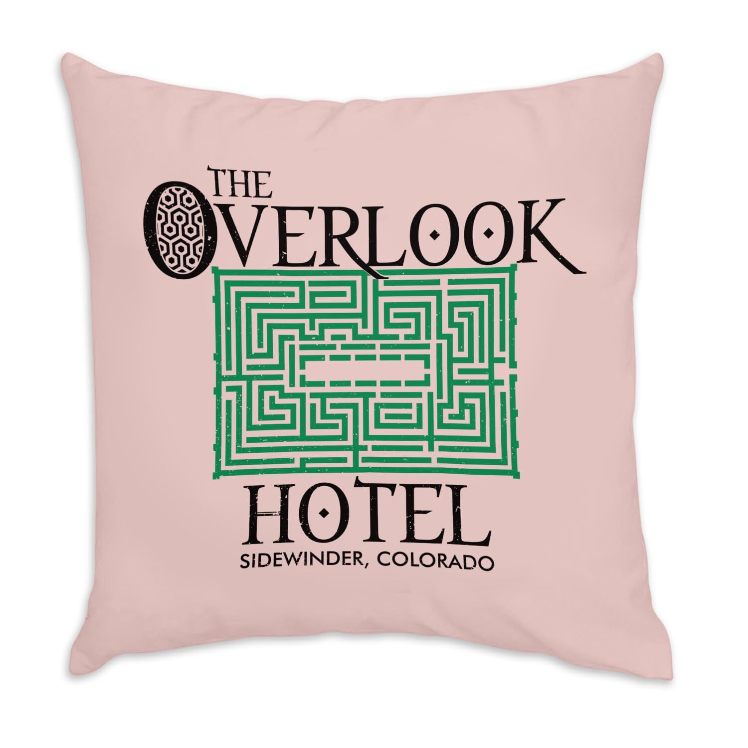 Coussin en velours rose d'exception 40x40 cm inspiré du film mythique Overlook Hotel