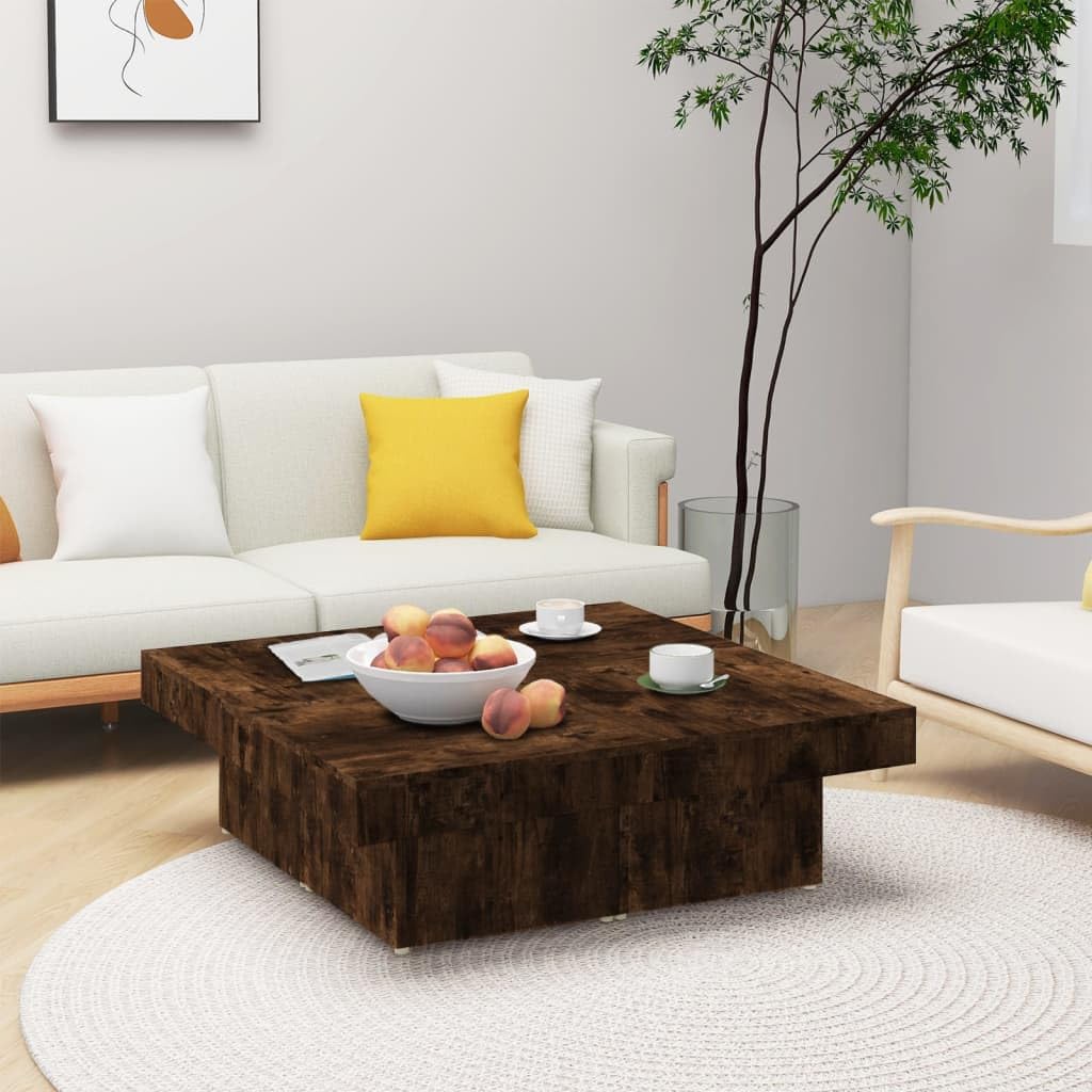 Homgoday Tavolino da salotto, moderno, per soggiorno, camera da letto, studio, incenso, 90 x 90 x 28 cm, in legno