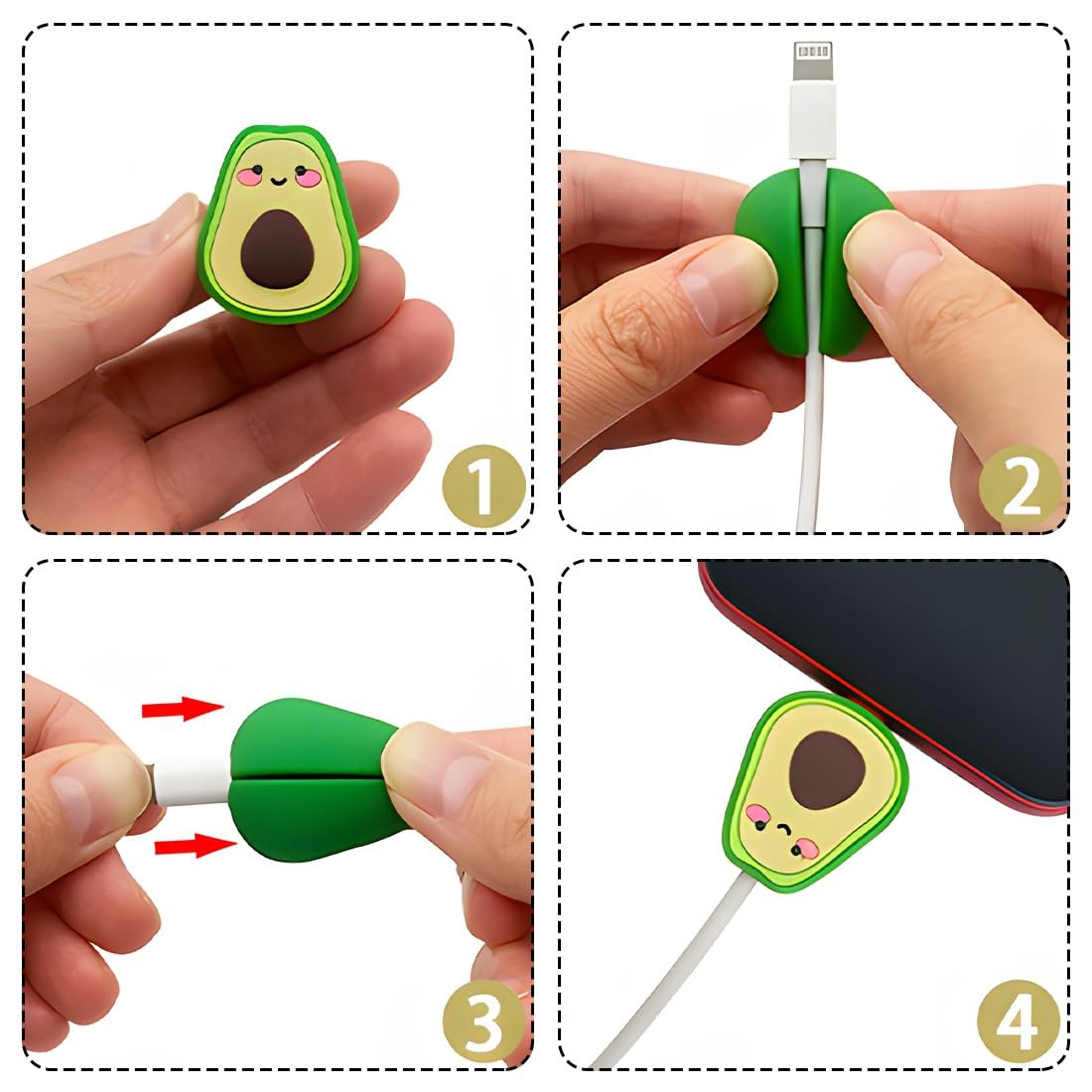 JEYORZY 6 Pcs Cable Protector, Proteggi Cavo, Copertura Protettiva per Cavi Dati Frutta, Protezione per Cavo per Morso per Cavo, Protezione per Cavo, Adatto per la Maggior Parte Delle Linee Dati