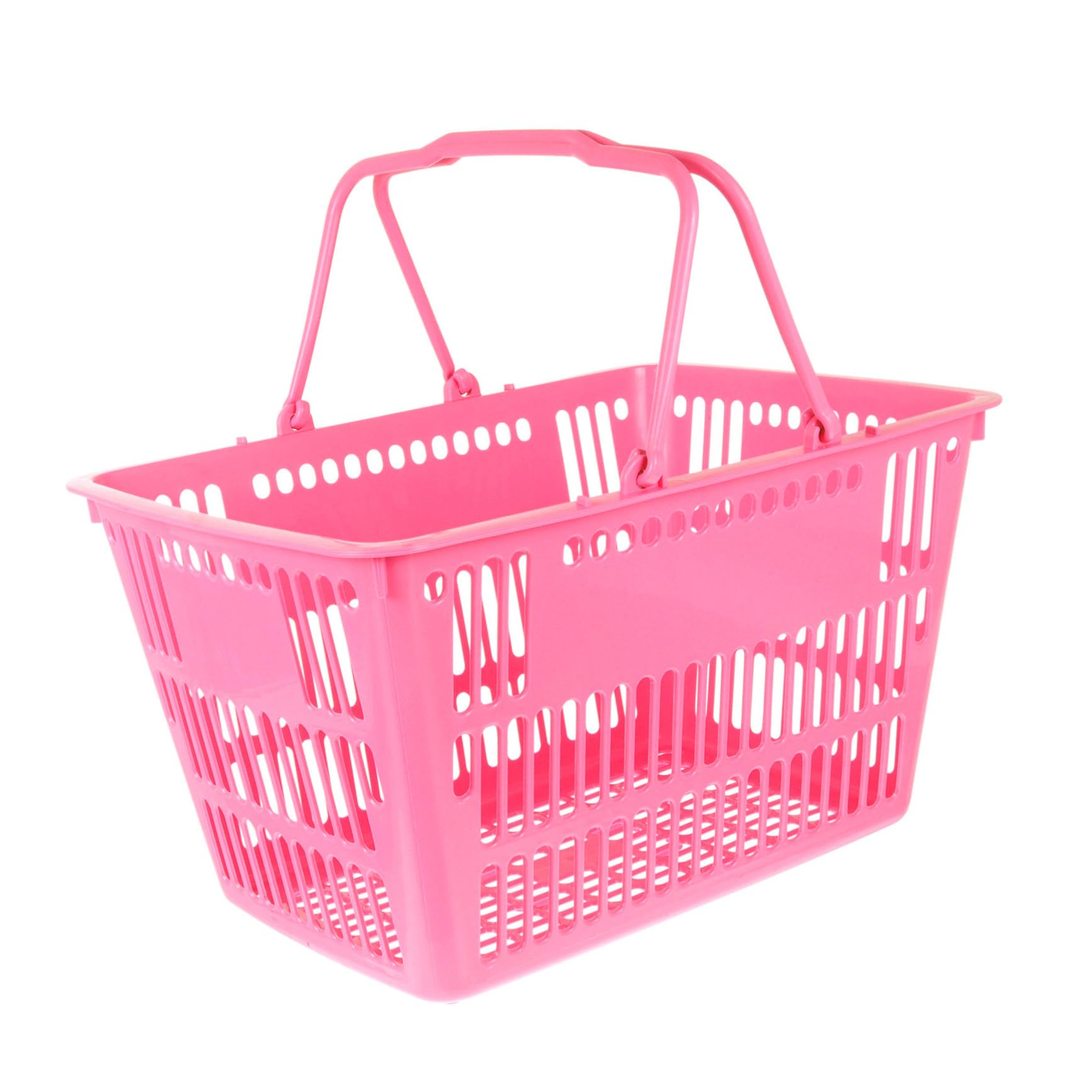 Baluue Cesta de Almacenamiento de Compras 16l Plástico Resistente Asas Dobles Portátil para Hogar Supermercado y Organización Multifuncional Rosa y Azul