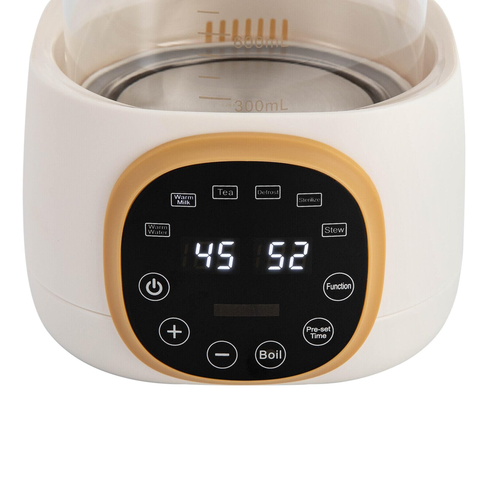 scaldabiberon per bambini, 1,3 l, con display LCD e controllo intelligente della temperatura, tempo regolabile, riscaldamento rapido e funzione memory