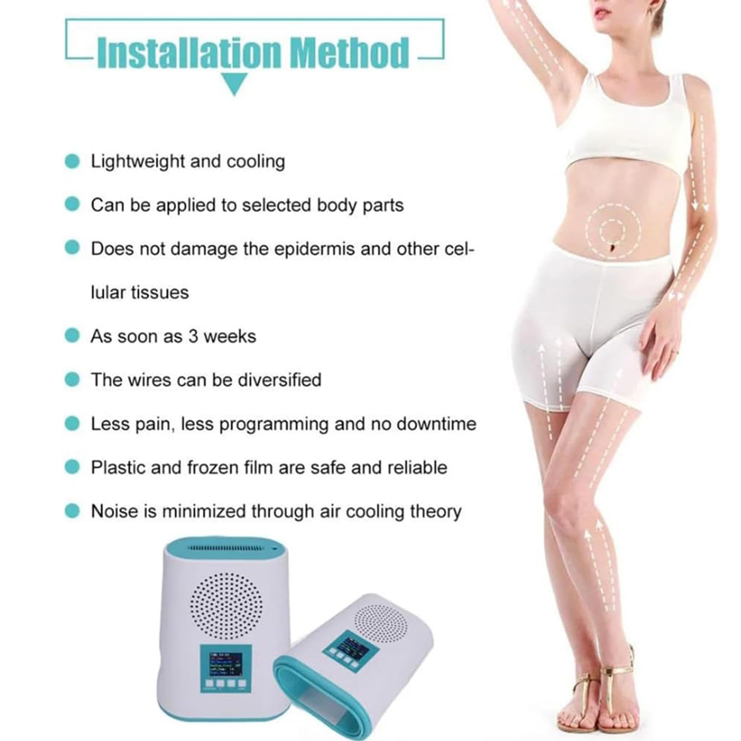 Qiang Fett Einfrieren Kryolipolyse Professionelle Abnehmen Maschine Körper-Kryolipolyse-Vakuum für Gewichtsverlust,Fett Abbau,Cellulite verringern,Körperformung