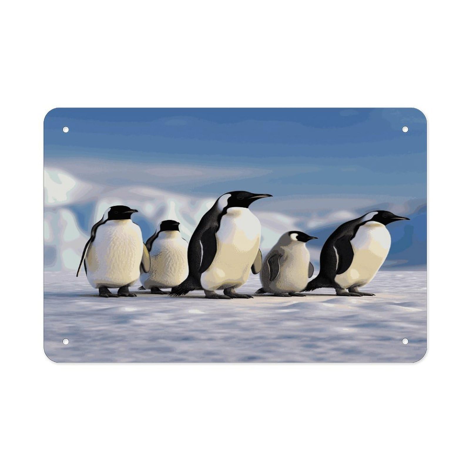 Fodpand Style Five Penguins Wall Art Metal Signs Tin Sign