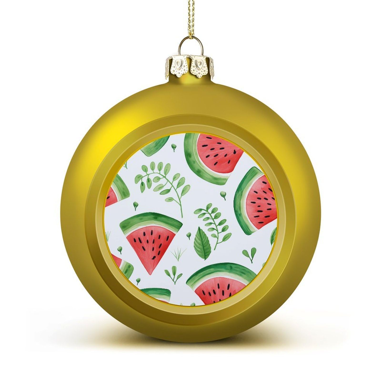 Watermelon Pattern Christmas Balls Ornaments for Xmas Christmas Tree 1.6" Hanging Shatterproof Xmas Balls Hanging Decor Pendants for Holiday Party Outdoor Indoor DIY Craft Supplies