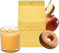 Snif Half Baked Apple Cider Smash Scented Candle - Festive Fall Honeycrisp Apple Cider, Soy Wax Blend, 50+ Hour Burn, Vegan Non-Toxic 8.5oz Jar