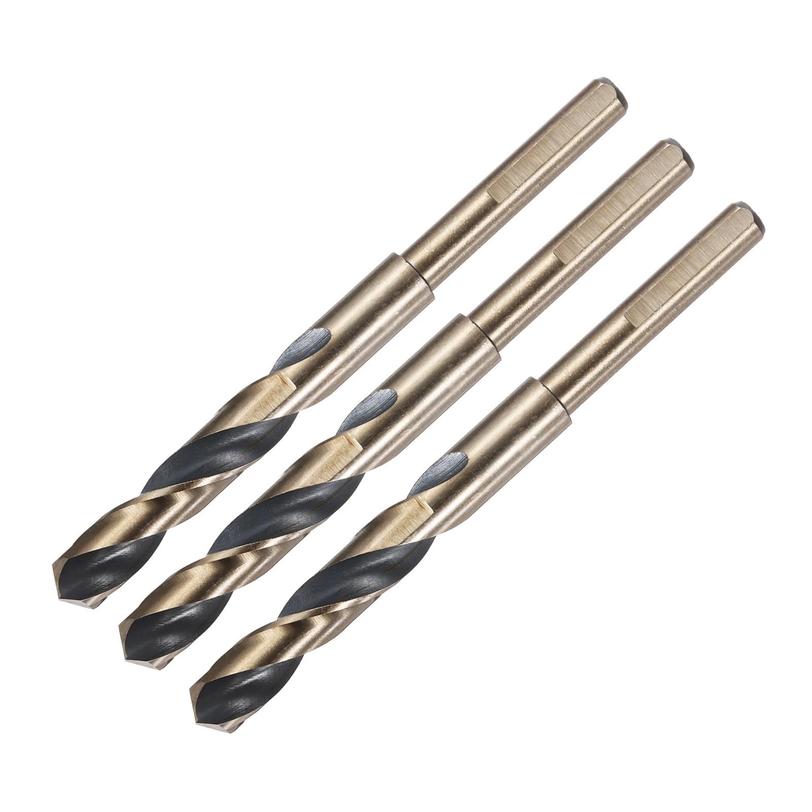 3 sztuki wierteł krętych ze zredukowanym trzonkiem 13/14/14,5/15/16/17/18/20/22 mm HSS-4341 powlekane azotkiem tytanu(17mm)