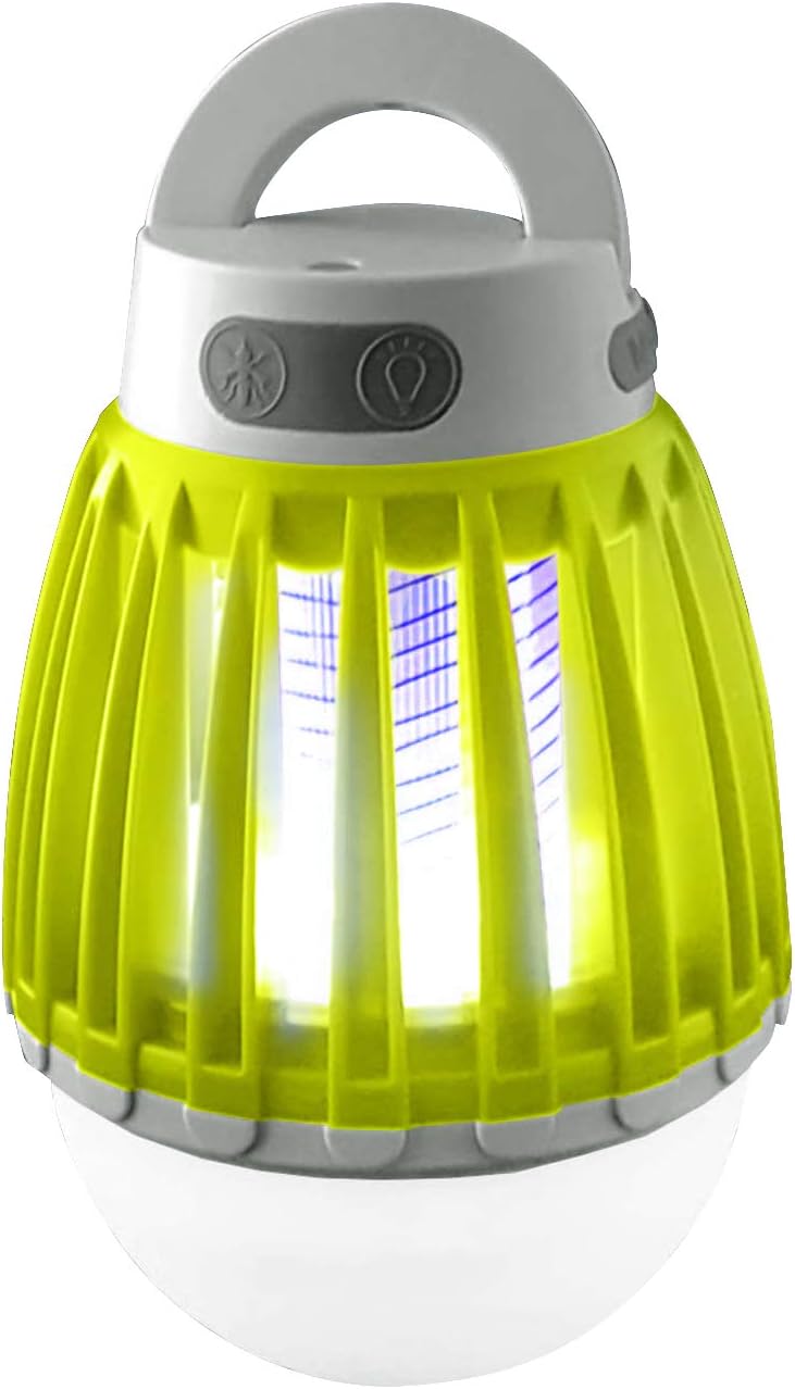 White Kaiman 2 in 1 Bug Zapper Outdoor - Rechargeable Waterproof Mosquito Killer Light Bulb for Indoors & Outdoors (Green 1000v)