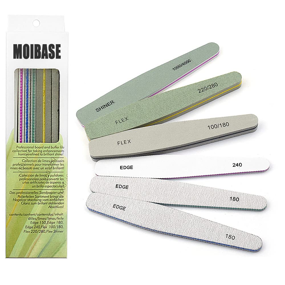 Nail File Buffer Gel Nail File Set Professional Nail Buffer File Block Natural Manicure File Nail Polisher Washable Double Sided FB-001