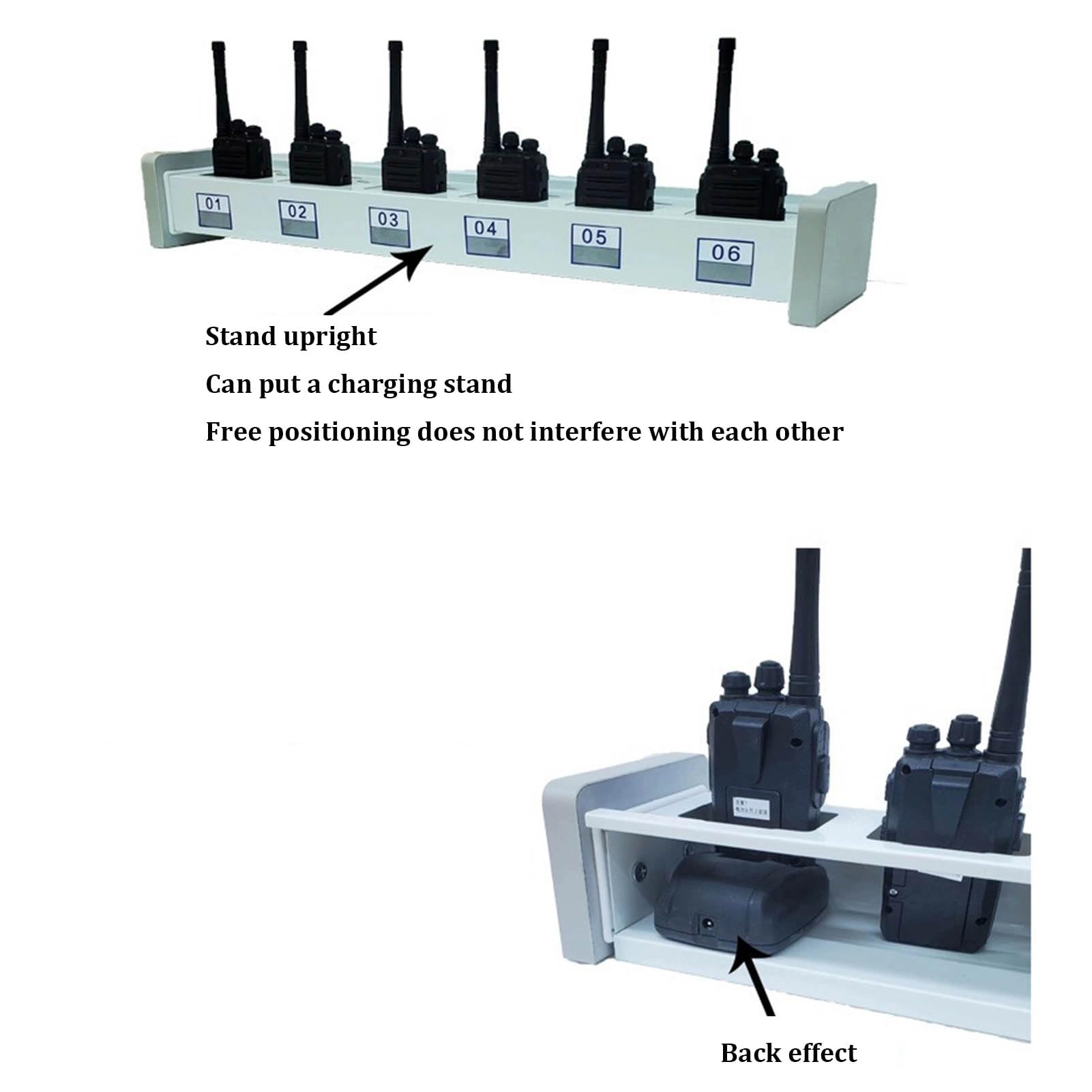 Soporte de Pared para walkie-Talkie, Caja de Almacenamiento Universal para radios bidireccionales, Organizador de Escritorio y Colgador de micrófono para Radio para Personal de emergencias y