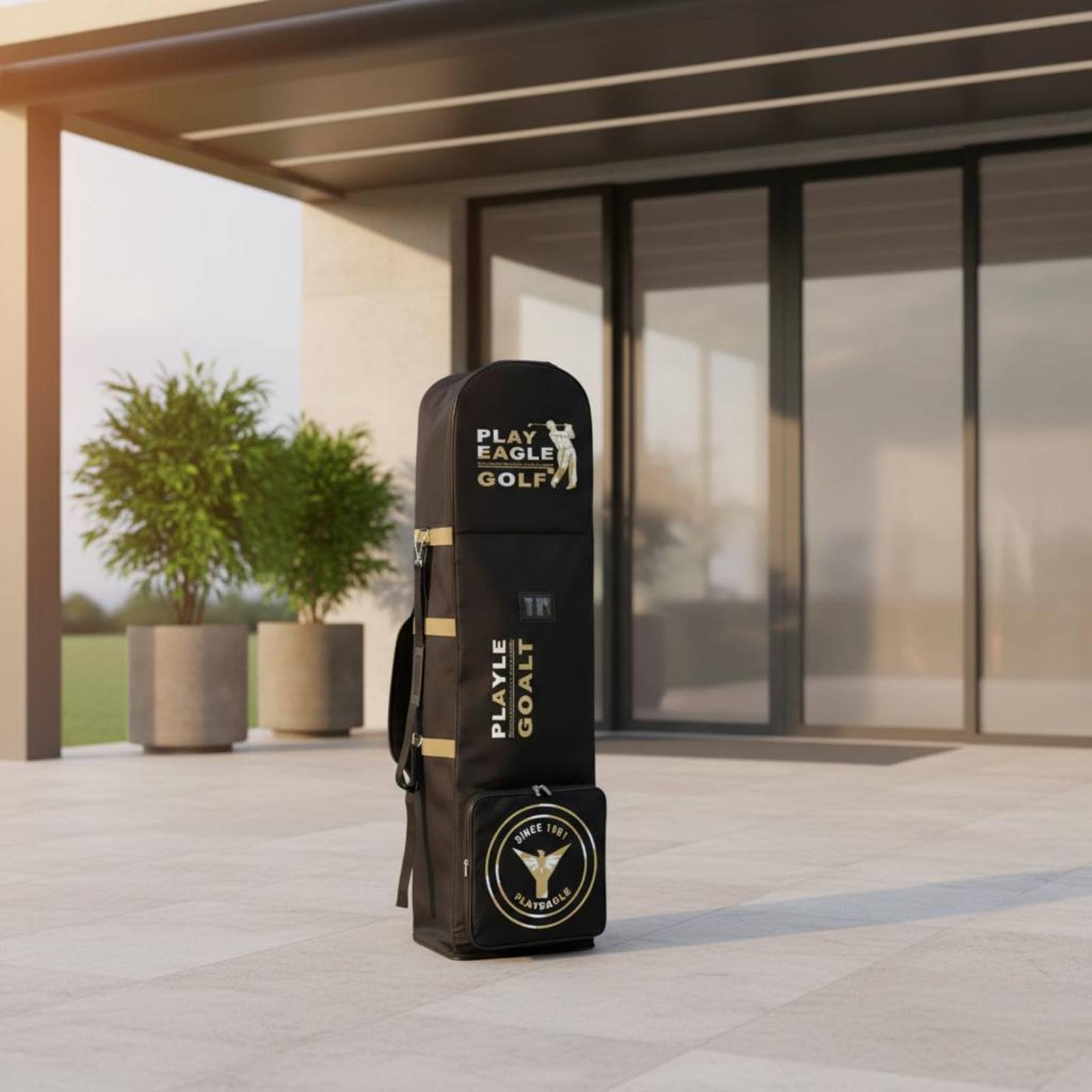 TISHITA Funda de Viaje para Golf Bolsa Trolley Estuche Maleta Porta Palos con Ruedas Plegable Refuerzos Inferiores en Oxford Fácil de Adecuada para Aeropuertos Hoteles Desplazamientos