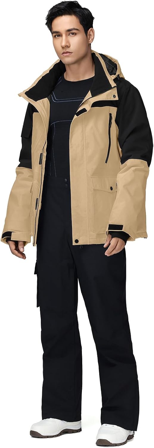 Men's Ski Suit Two Piece Snowsuit Insulated Snow Snowboard Jacket Pants Set