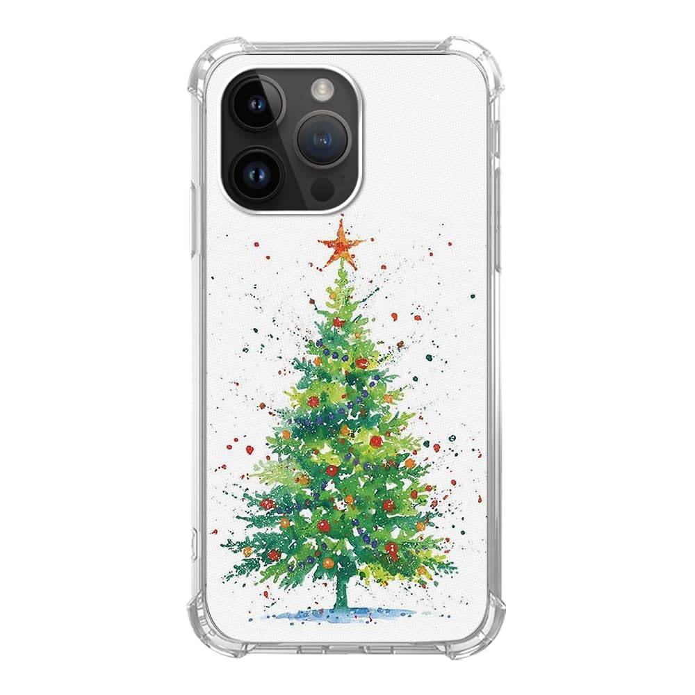 Dawjeg Watercolor Christmas Tree Case Compatible with iPhone 12 Pro Max, Winter Christmas Painting Case for iPhone 12 Pro Max, Unique TPU Protective