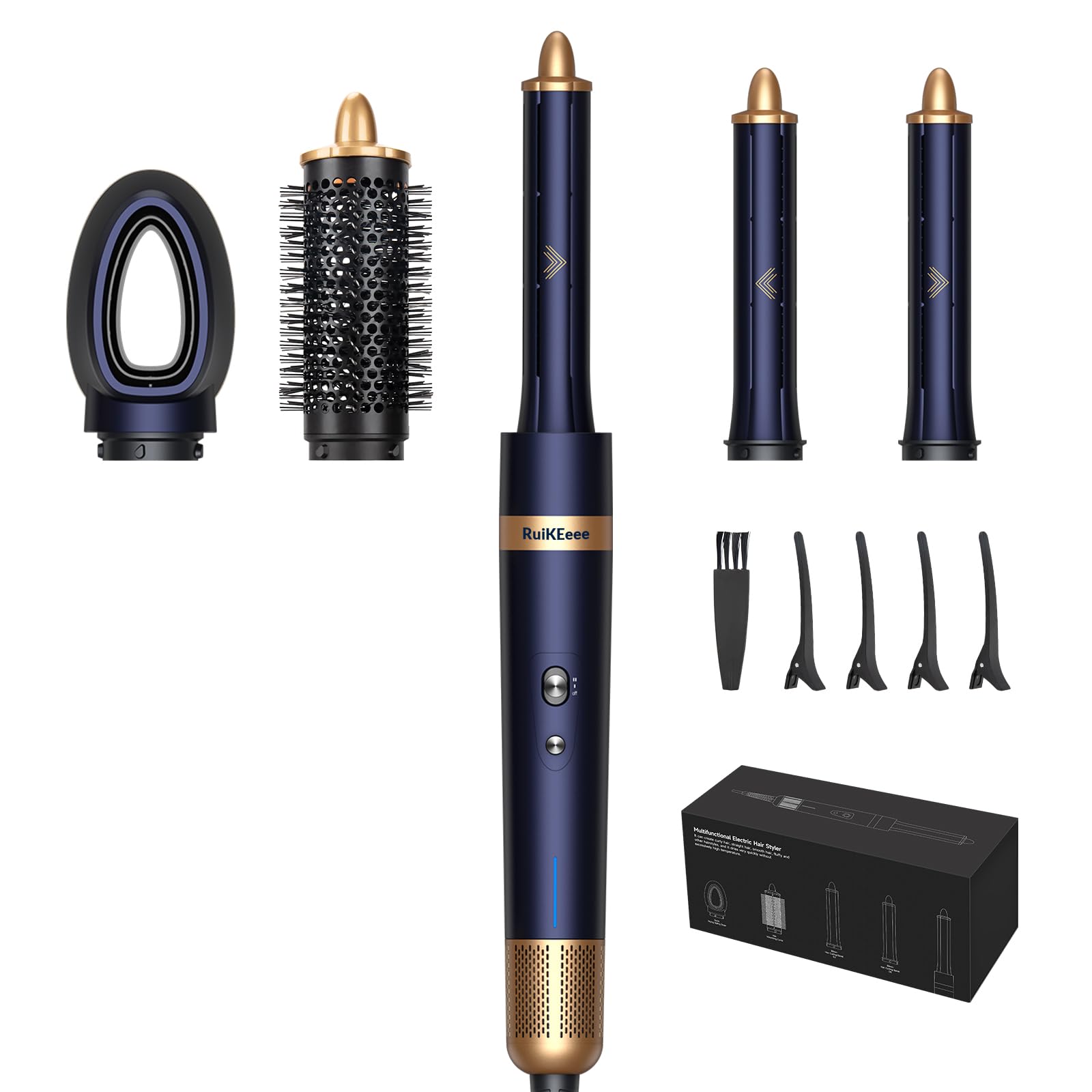 4-in-1 Hot Air Styler & Hair Dryer Brush – 110,000 RPM High-Speed Brushless Ionic Blow Dryer for Fast Drying, Curling, Straightening, Suitable for All