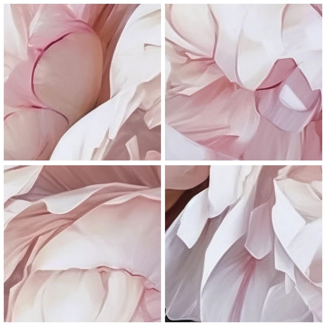 Moderne Impression sur Verre 70x70cm Image Tableau en Verre Decoration Murale Fleurs Pivoines Romantique Grand Tableaux Decoratifs Muraux Chambre Cuisine Carré Deco Cadre Salon Art Wall GAC70x70-5815