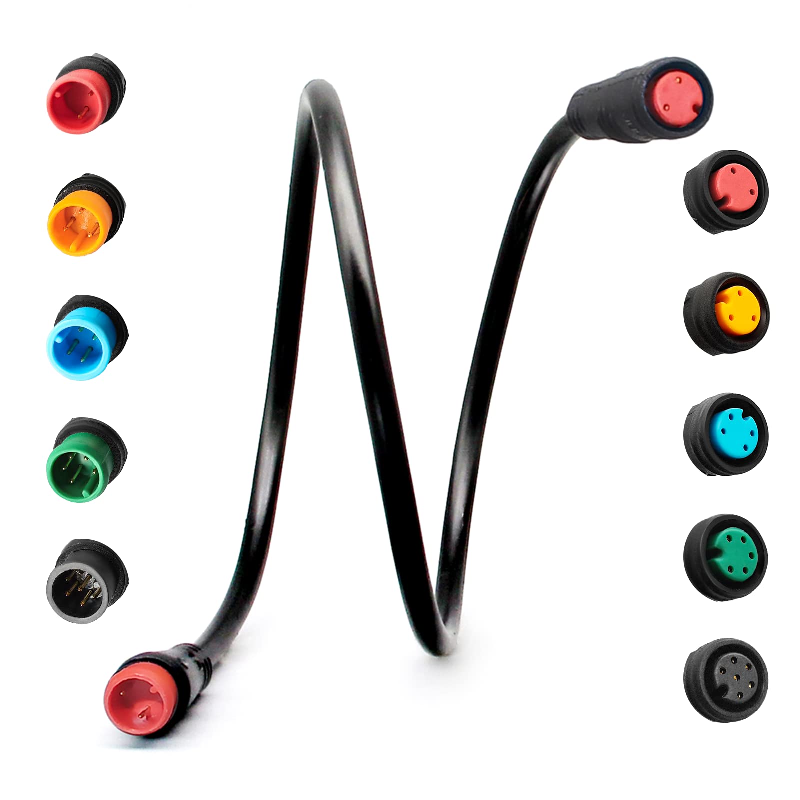 HUDAMZKY Ebike Extension Cable Julet 2Pin/3Pin/4Pin/5Pin/6Pin Waterproof Connector Female to Male DIY Electric Bicycle Brake Display Throttle Light
