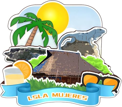 Isla Mujeres México - Imán para nevera, colección de madera, madera 3D, hecho a mano, viajes, ciudad, recuerdos, refrigerador, decoración del hogar, Isla Mujeres México - Imán para nevera, colección de madera, madera 3D, hecho a mano, viajes, ciudad, recuerdos, refrigerador, decoración del hogar,