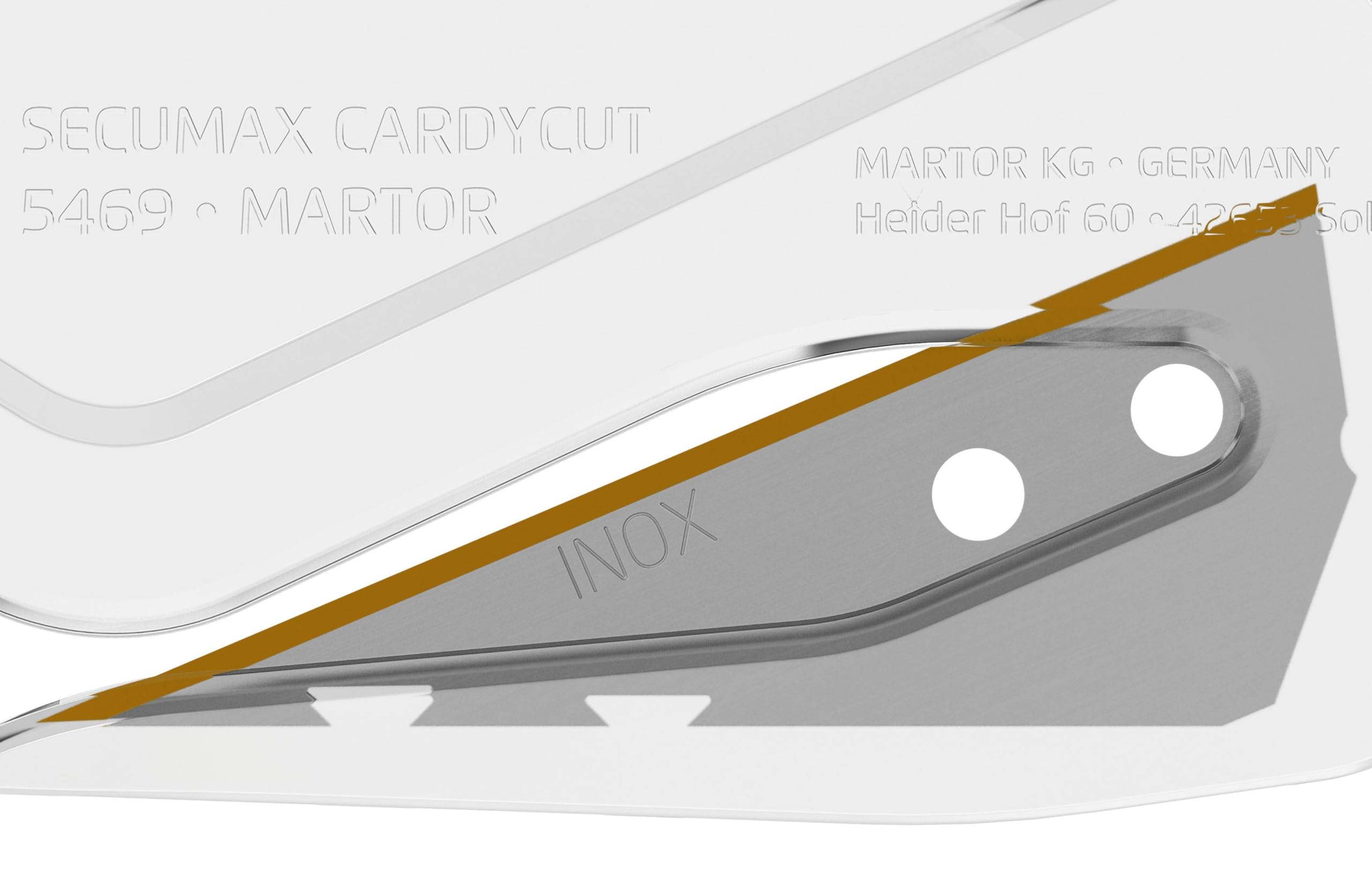 MARTOR 100x SECUMAX CARDYCUT, TiN, Sicherheitsmesser, verdeckte Klinge | Brieföffner, Folienmesser, rostfrei, Folie, Klebeband, Produktion & Logistik, weiß, transparent, No. 546912.16