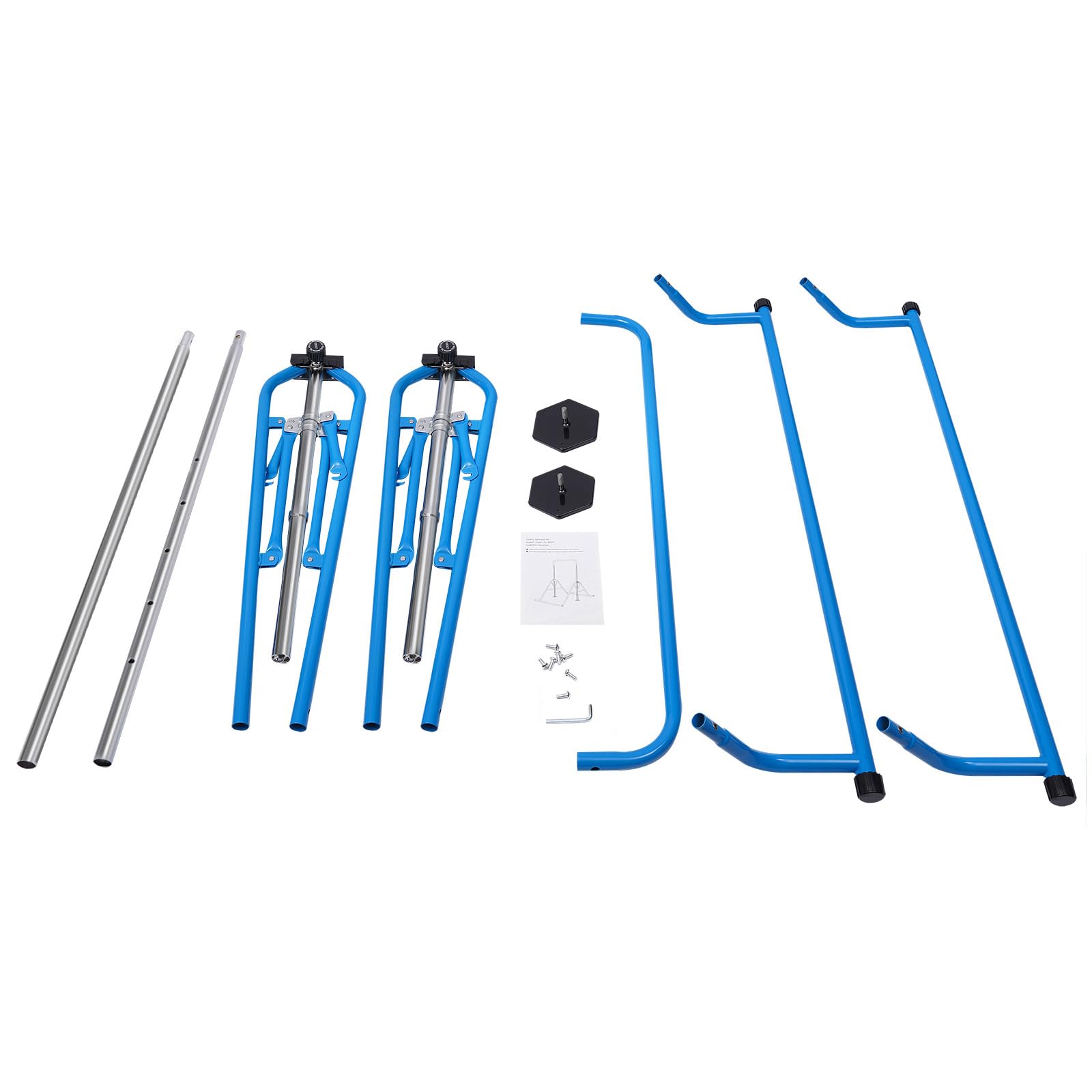 Barra de gimnasia para niños, barra de gimnasia para jardín, niños, altura ajustable, 5 alturas ajustables, para 3-8 niños y niñas, dispositivo de entrenamiento de hasta 100 kg, color azul