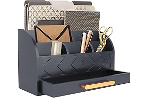 Elegant Black Desk Organizer with Drawers for Enhanced Workspace Efficiency