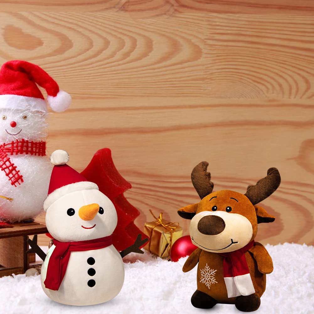 Set 2 Peluche Natalizi – Babbo Natale E Alce Con Ventose, Decorazioni Fai Da Te Per Auto E Casa, Altezza 17 E 24 Cm