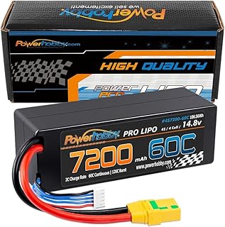 PowerHobby 4S 14.8V 7200mAh 60C-120C Lipo Battery XT90 Plug 4-Cell Hard Case