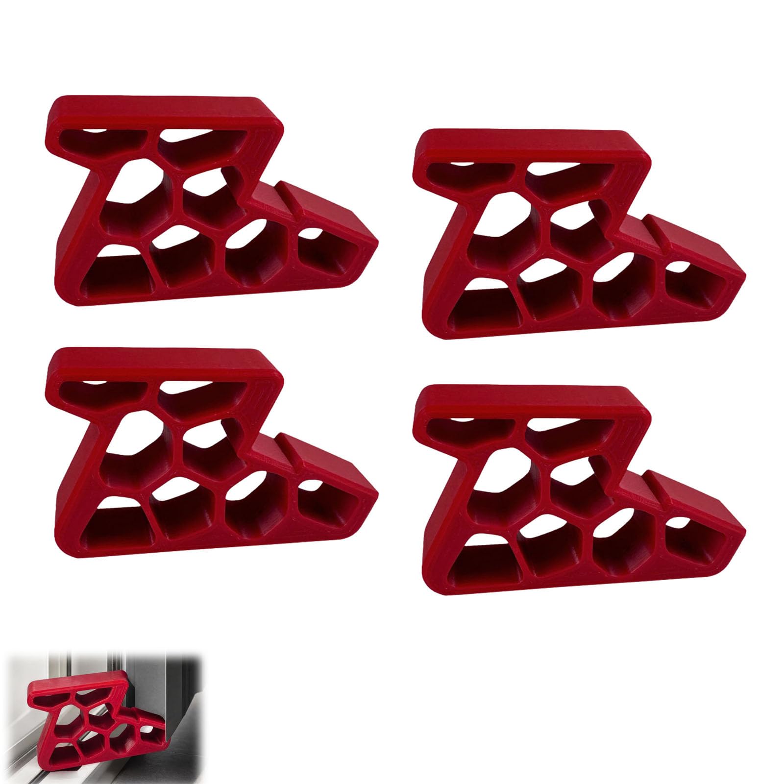 4PCS Secure Track Door Stop, Window Stopper Wedge Lock, Patio Door Stop