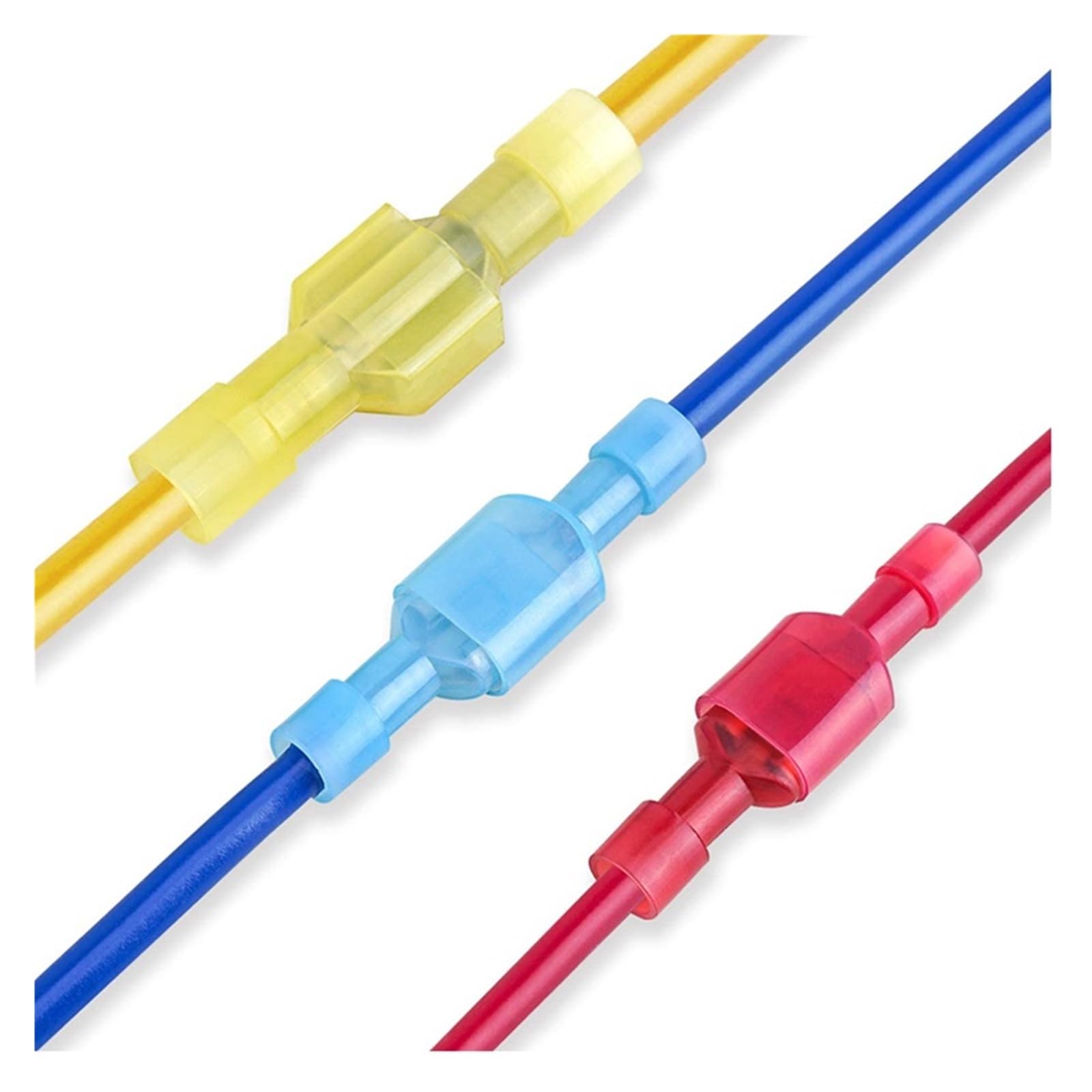 Paquete de 100 conectores de cable, terminales de engarce eléctrico en frío de nailon de pala macho y hembra completamente aislados, desconexión rápida(Yellow Male 100PCS)