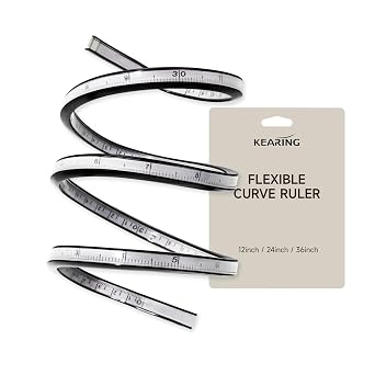 KEARING 24" Flexible Curve Ruler - 60cm Bendable Metric Inch Sewing Tool