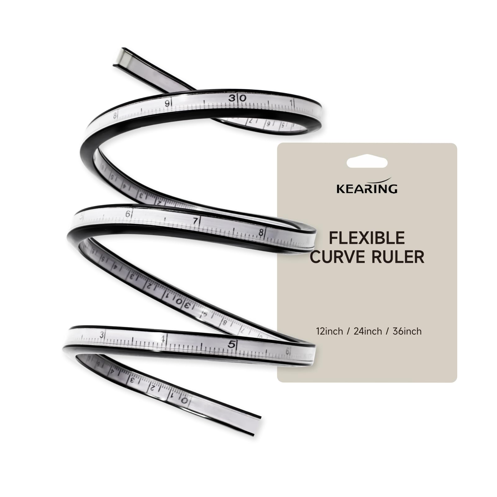 KEARING Flexible Curve Ruler, 12 Inch (30 CM) Bendable Ruler for Engineering Drawing, Garment Design