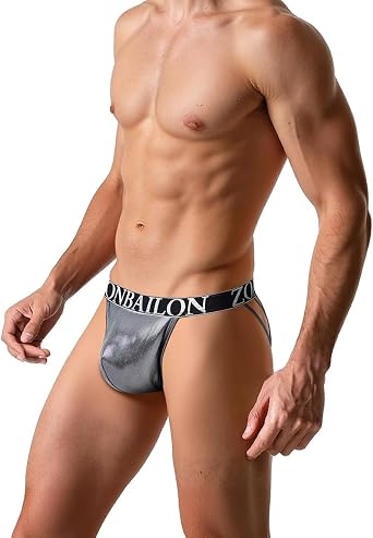 JINSHI Mens Sexy Glossy Jockstraps Thong Underwear Low Rise G-String For Men Bulge Pouch Male Thongs Bikini Briefs
