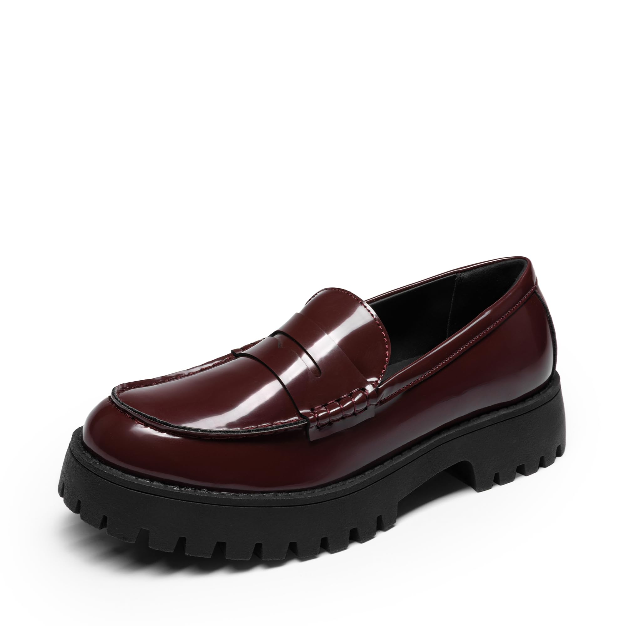 DREAM PAIRS Loafers for Women Platform Chunky Penny Loafer Lug Sole Comfortable Slip On Dressy Casual Work Business Office Shoes,Size 11,Burgundy,SDLS26006W