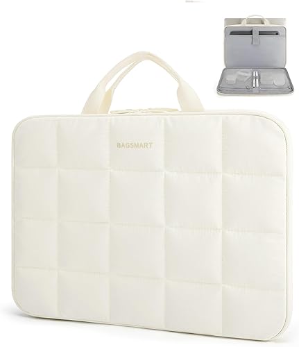 Miniatura 8 de BAGSMART Funda para laptop de 15 a 16 pulgadas con correa, bolsa acolchada esponjosa para laptop con asa, funda antirrobo para MacBook AirPro de