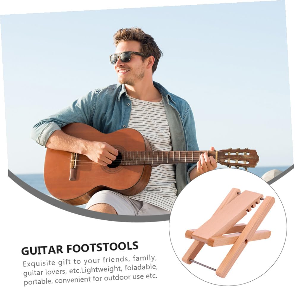 Poggiapiedi Per Chitarra in Legno in Altezza Poggiapiedi Per Chitarra Ingranaggio Flessibile e Stabile Per Chitarristi