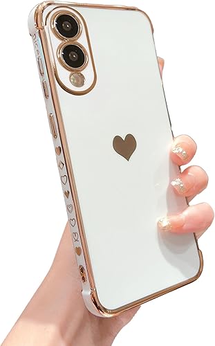 Miniatura 62 de phylla Funda para teléfono Samsung Galaxy S23 Ultra 5G 6.8" Lujosa electrochapada linda elegante cubierta con corazón de amor para mujeres y Negro