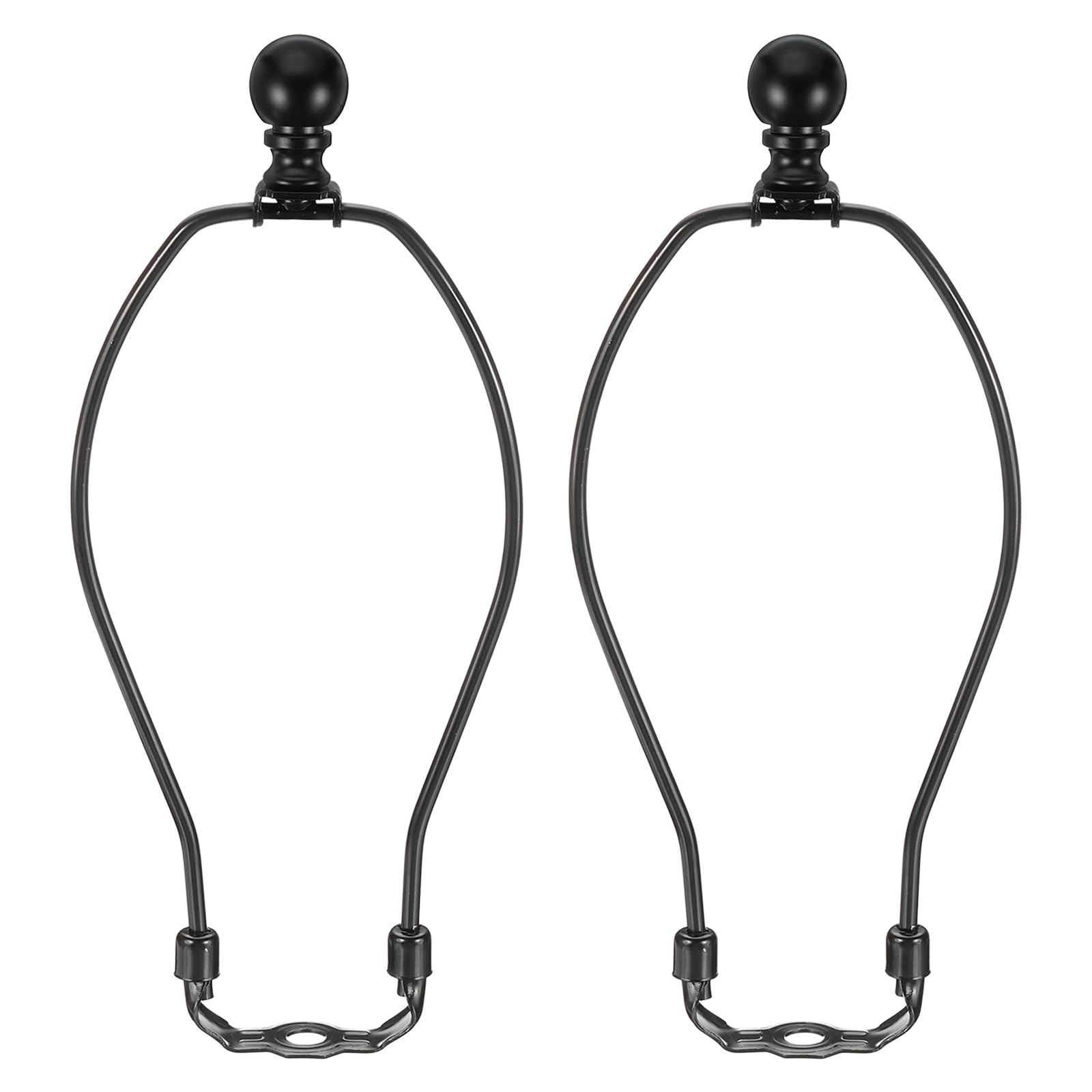PATIKIL 9 Inch Lamp Harp Kit with Finial, 2 Set Detachable Shade Bracket Holder, DIY Lighting Accessories for Table Floor Lamps Black