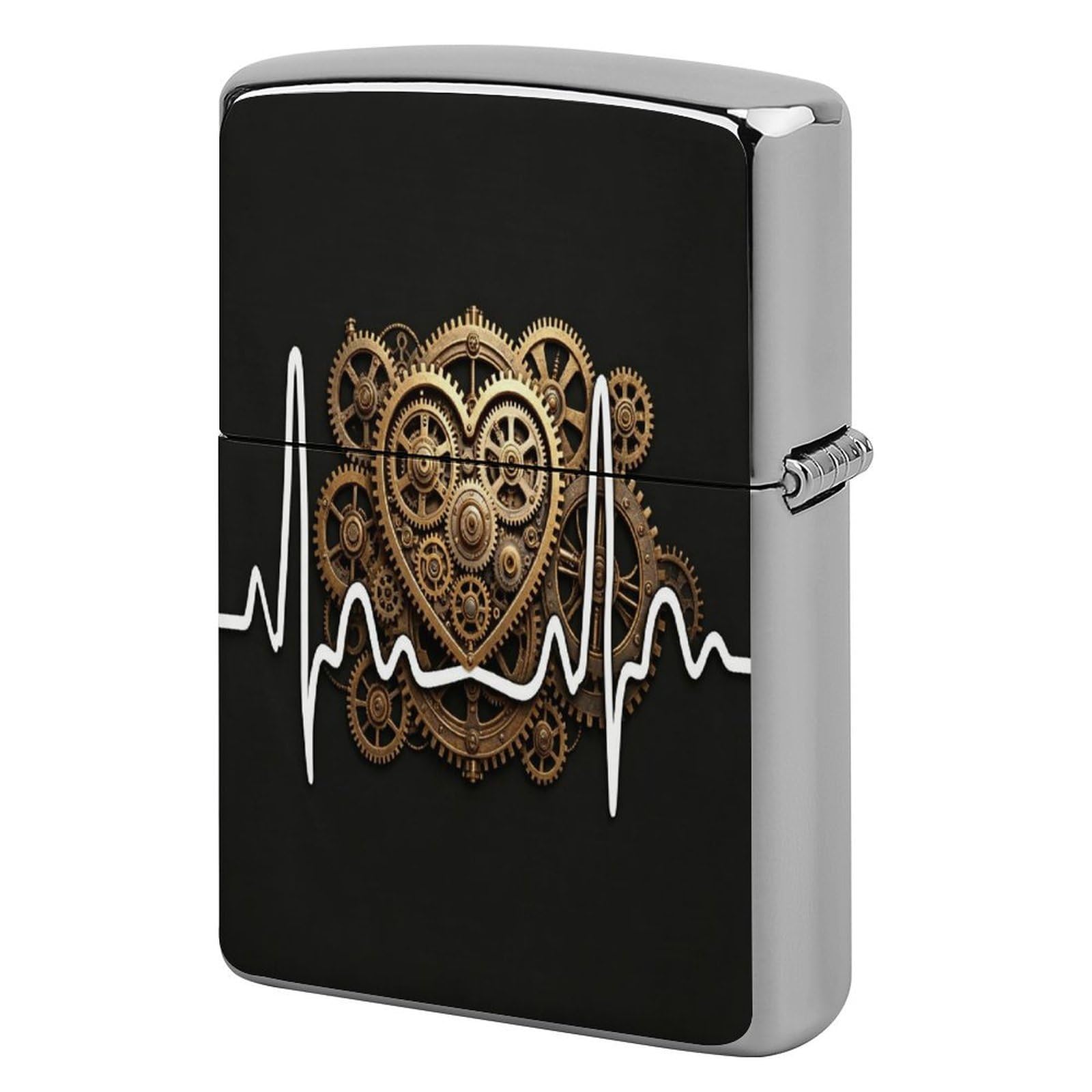 Btcowzrv Style Abstract Heartbeat Metal Lighter Case Sleeve Cover Holder