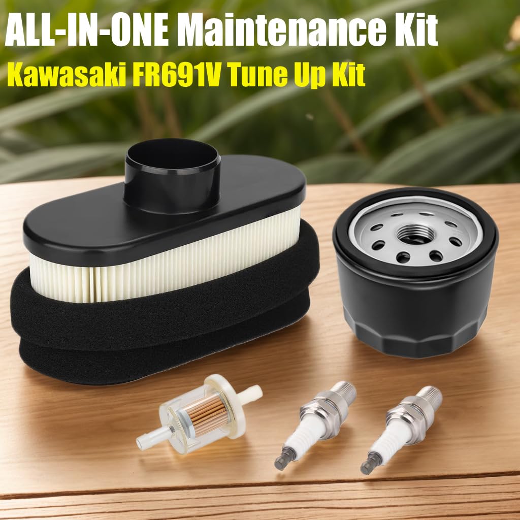 Dylawnio FR691V Tune Up Kit for Kawasaki FR651V FR730V FS481V FS541V FS600V FS730V FS651V 4-Stroke Engine Lawn Mower 11013-7047 Air Filter FR691V Oil Change Kit AM125424 492932 49065-7007 Oil Filter