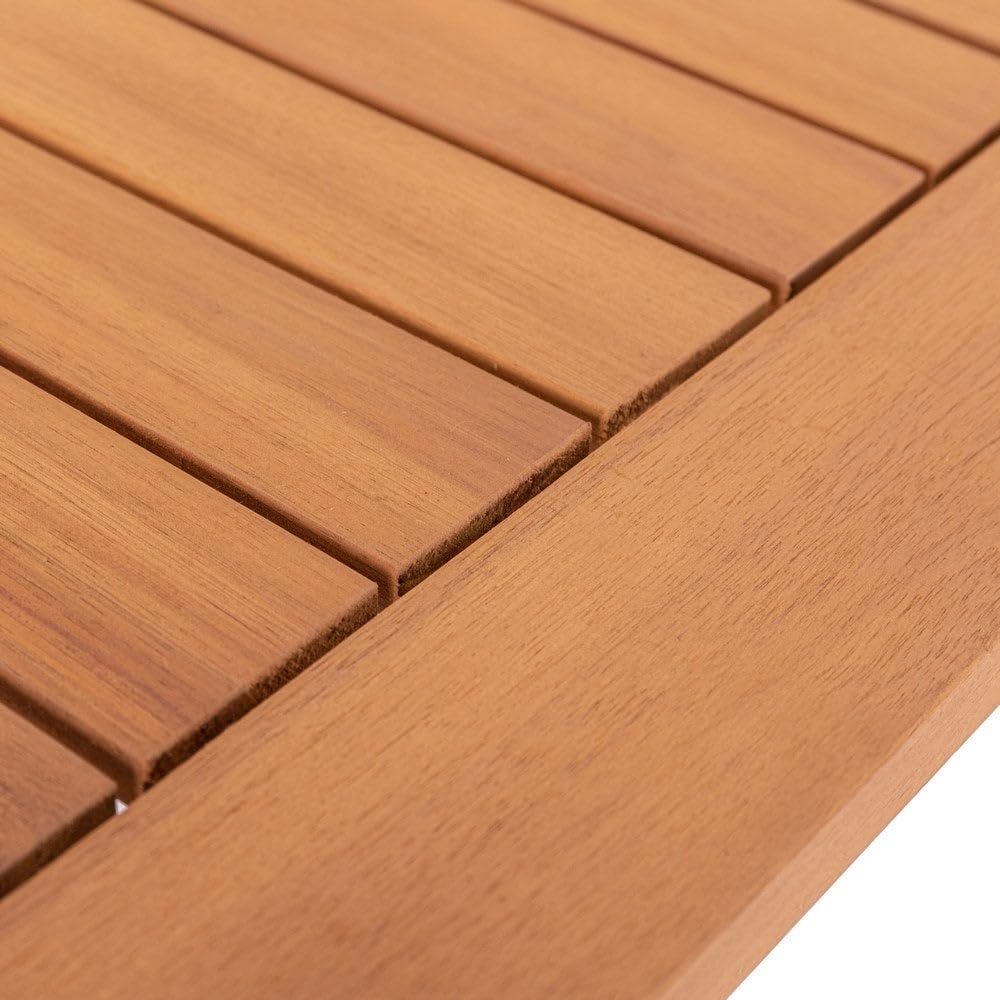 LOLAhome Mesa de jardín Resistente y Plegable Cuadrada de 60x60x72 cm, para 2-4 Personas | De Madera natual sostenible de Acacia con FSC | para Exterior, jardín, terraza, balcón o Piscina | Kate