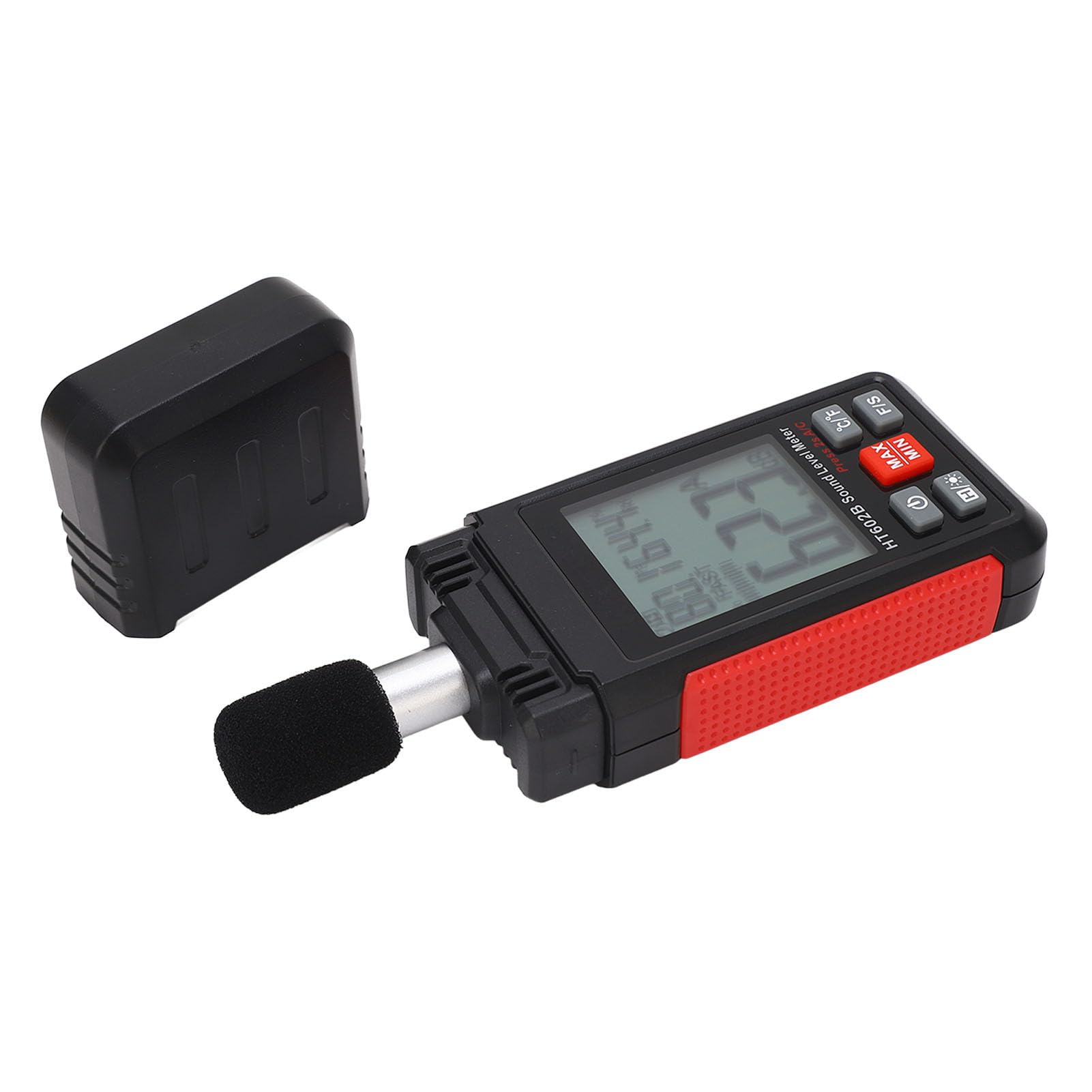 Fonometro Digitale 3 in 1 con Misurazione di Temperatura e Umidità - Misuratore di Decibel con Schermo LCD Retroilluminato - Monitor di Livello di Rumore Portatile per