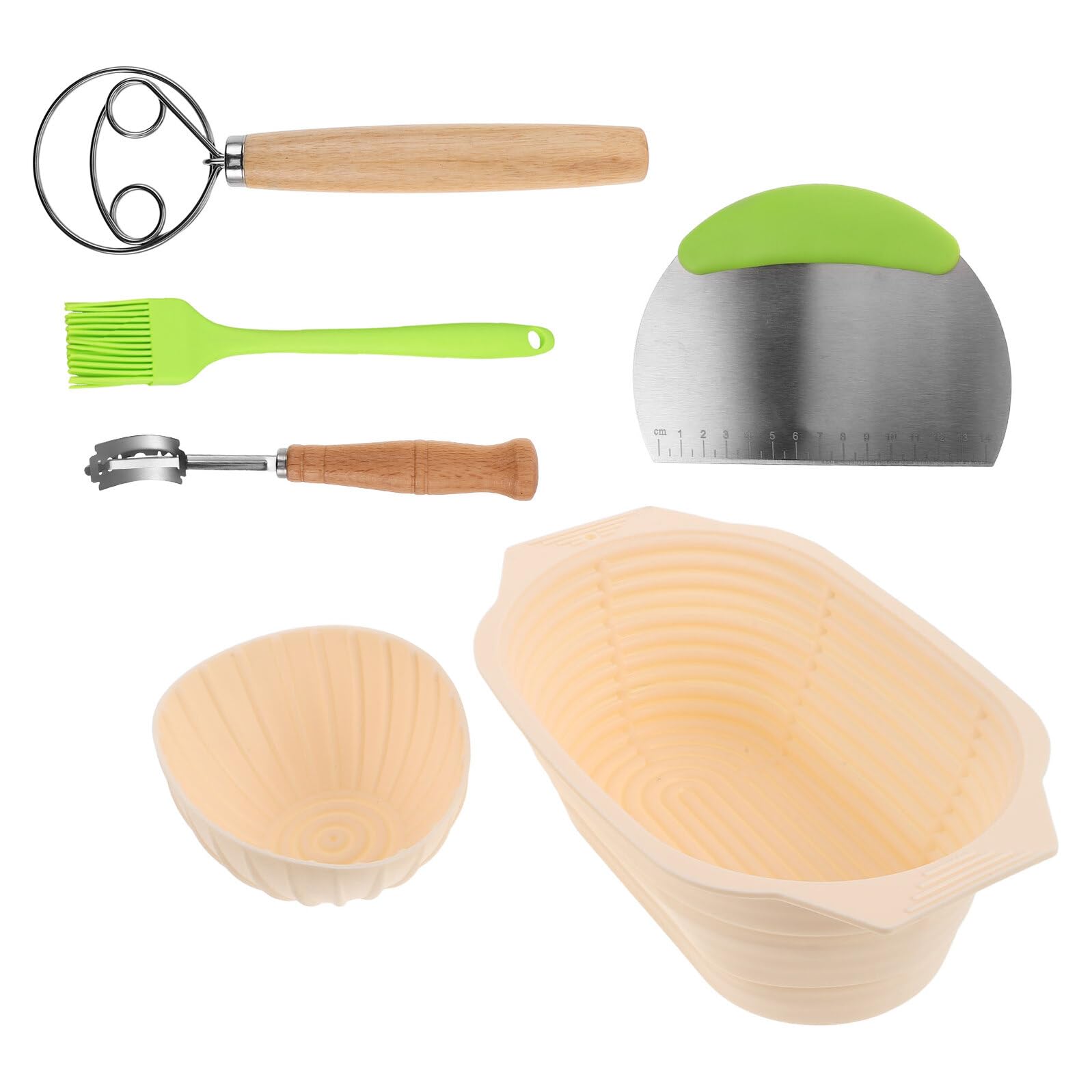 Juego de Cestas de Fermentación Accesorios para Hornear en Casa para Pan de Masa Madre Diseño Plegable de Silicona y Gran Capacidad
