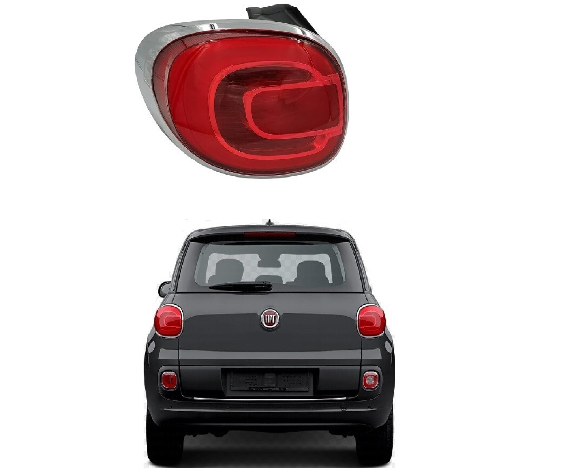 STOP FANALE POSTERIORE SINISTRO PER FIAT 500L CORNICE CROMATA SENZA PORTALAMPADA