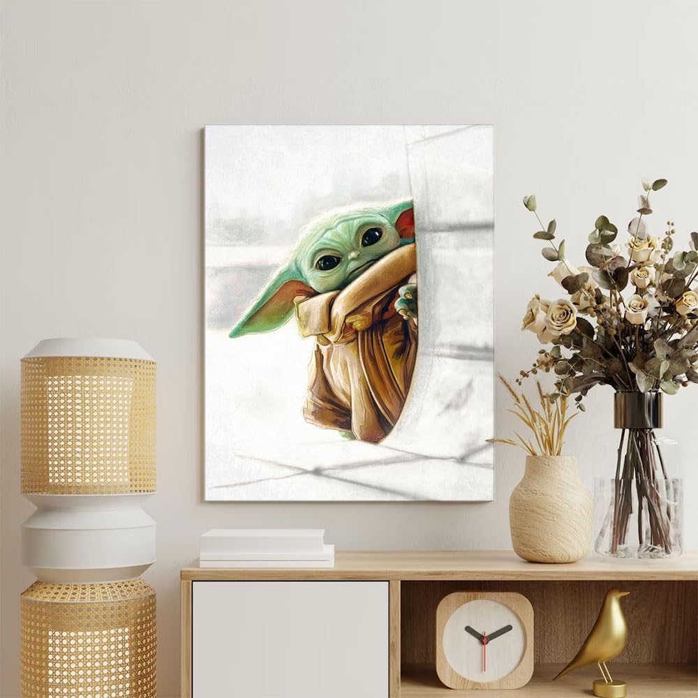 DesignSkinz Wall Art | Printed MDF Wall Painting|Home Decor for Living Room, Bedroom, Office, Study (11x14inch) - Grogu Peeking In
