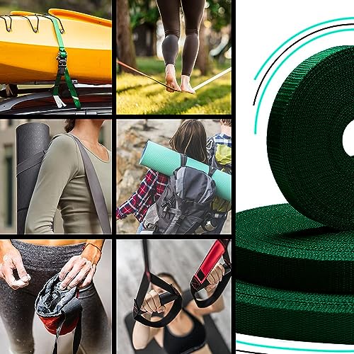 Image of TECEUM 3 /4 inch & 5 /8 inch & 1 inch & 1.5 inch & 2 inch Webbing - 10 25 50 Yards - 40+ Colors - Heavy Duty 1 Inch 1.5 Inch 2 Inch Backpack Straps - Webbing for Outdoors Indoors Crafting DIY