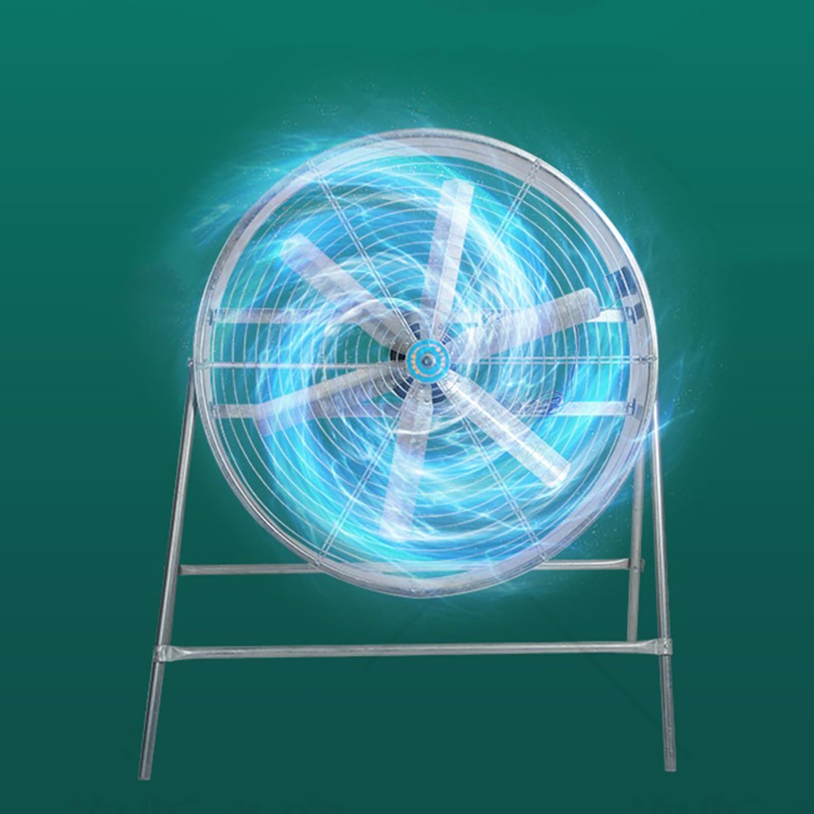 Ventilador de suelo industrial, potente volumen de aire ajustable, ventilador de soplado de tipo poste resistente para agricultura y refrigeración de fábrica