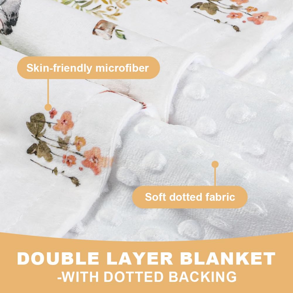 HOTUT Baby Blanket,Soft Baby Pram Blanket 75x100cm,Soft Plush with Dotted Backing,Cute Silky Plush for Boy Girl Infant Toddler Crib Cot Stroller,Kids Newborn Gifts - Image 4