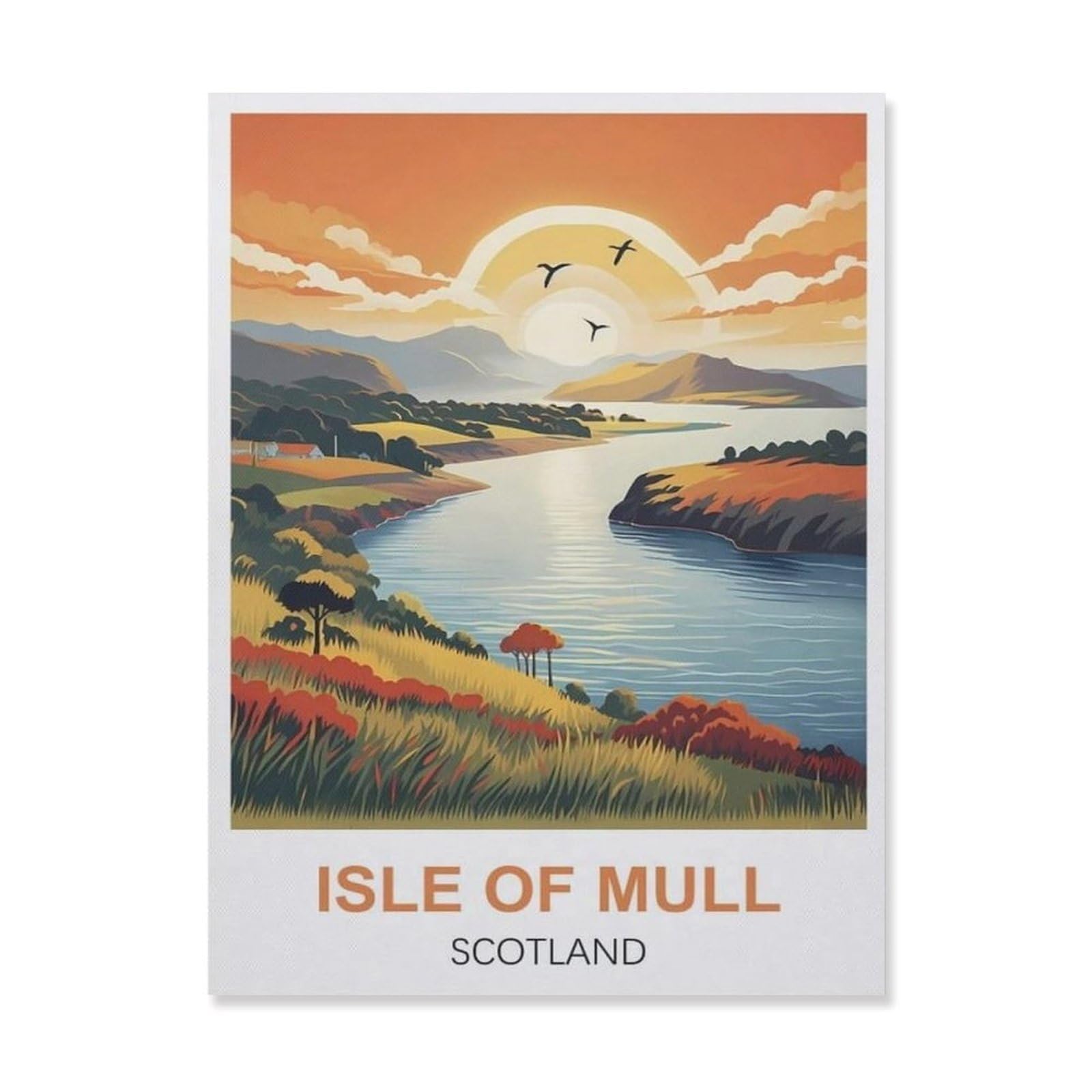 Funny Bathroom Wall Decor Signs，Isle of Mull Scotland(30x40cm）