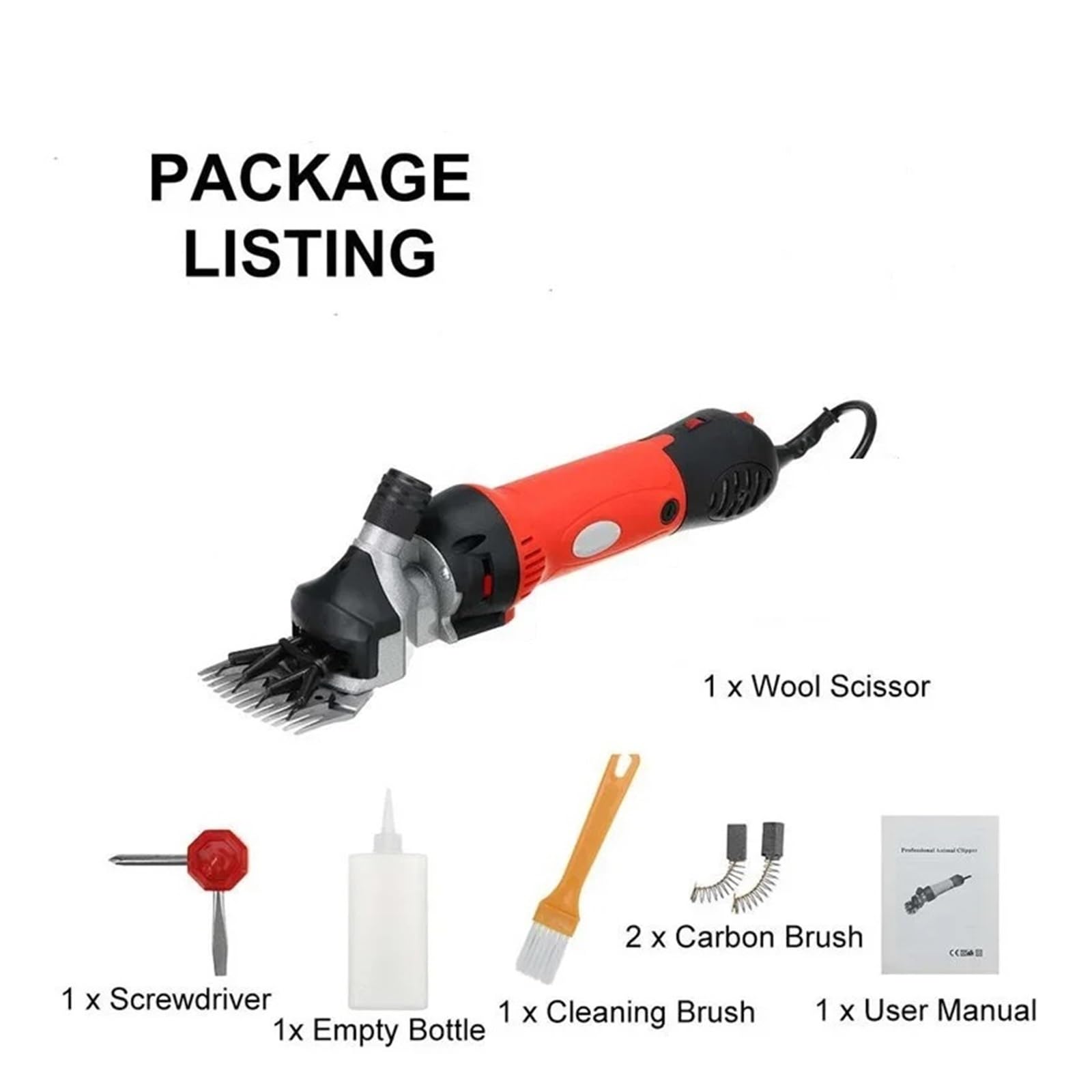 Tosatrice elettrica for tosatura pesante e regolabile da 1500 W for rasare la lana di pelliccia di pecore, capre, bovini e altri animali da fattoria Utilizzo multiplo