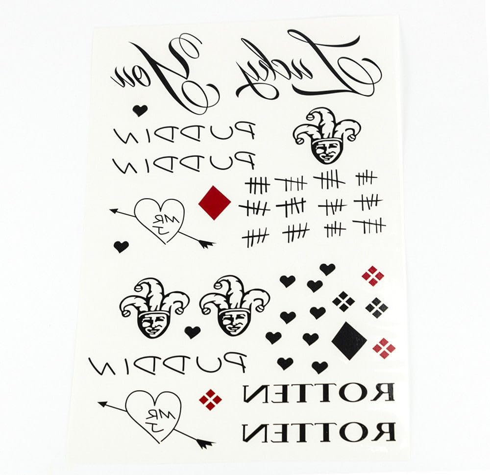 Halloween Temporary Tattoo,Joker Temporary Tattoos For Men Women Girls Adults Halloween Cosplay